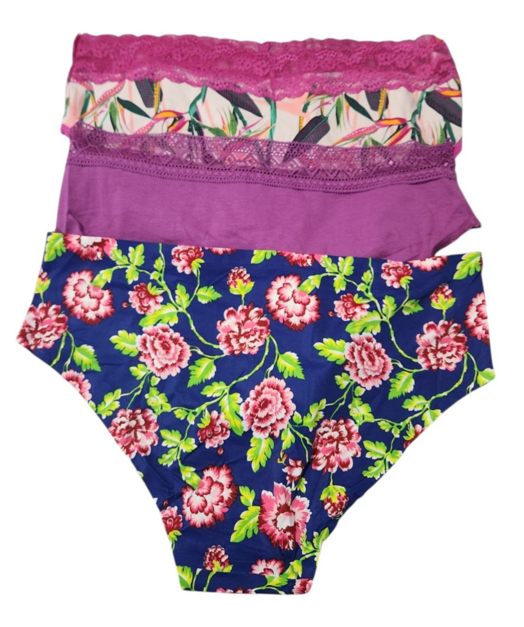 Splendies Womens 1X 3-Pack Bikini Underwear Panty Variety Apresuni