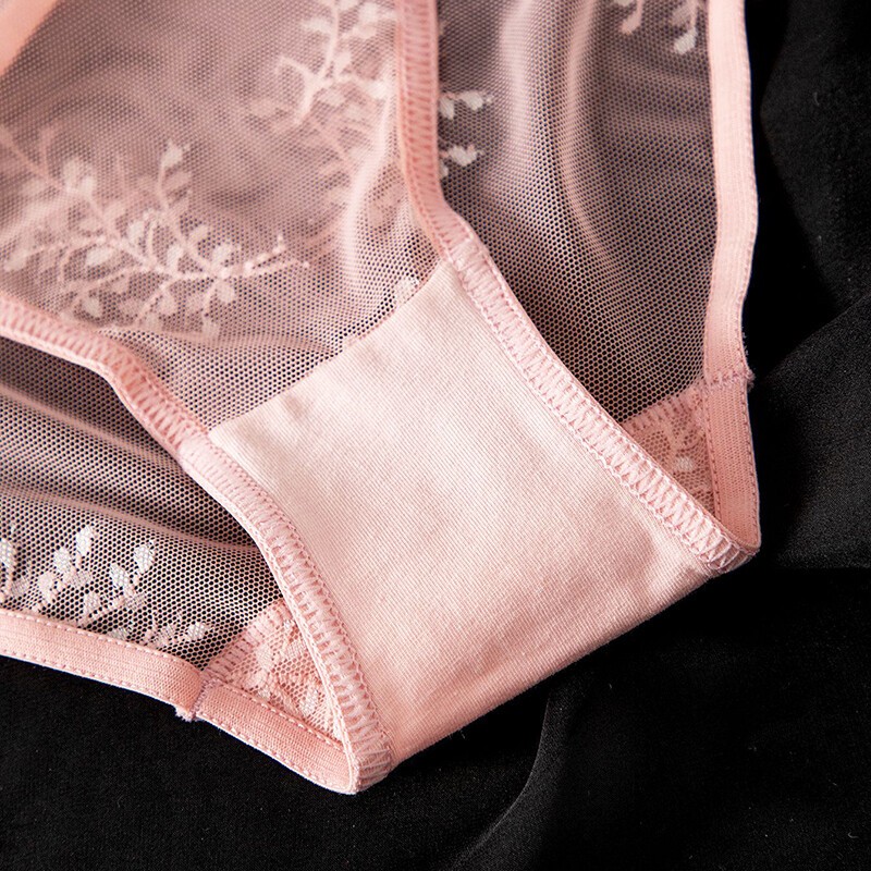 4 Pack Lot Womens Sexy Panties Briefs See Through Lace Sheer Underwear Lingeries