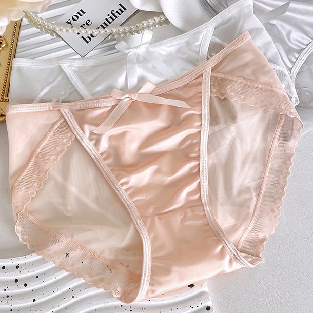 5 Pack Lot Sexy Womens Satin Panties Brief Sheer See Through Lingeries Underwear