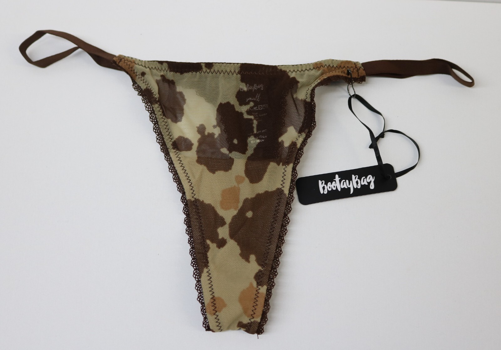 Lot of 2 New with Tag BootayBag Panties Size Small (S) Camo Thongs & Brown