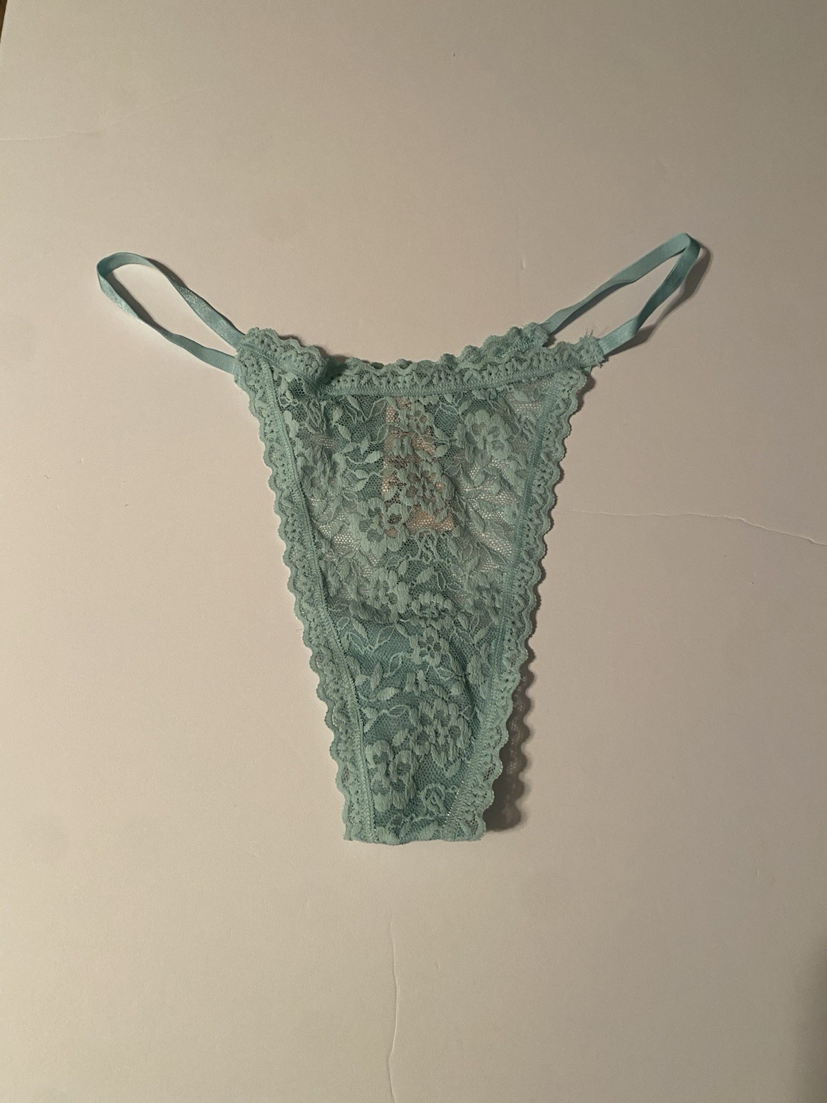 Victoria’s Secret Women’s L Lace String Thong Panties Canal Blue Cute NWT