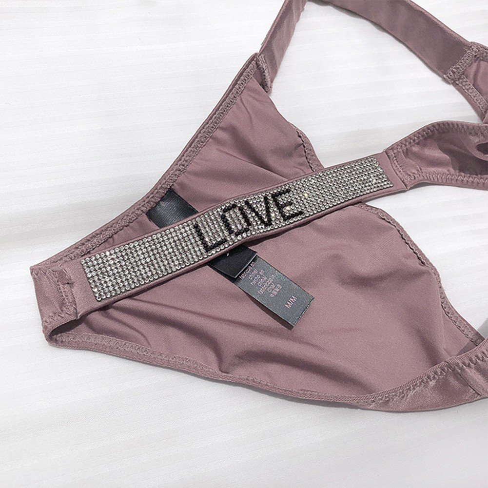 Daily Women Thongs Shine Sleepwear Solid Backless Stretch T-back Underpants