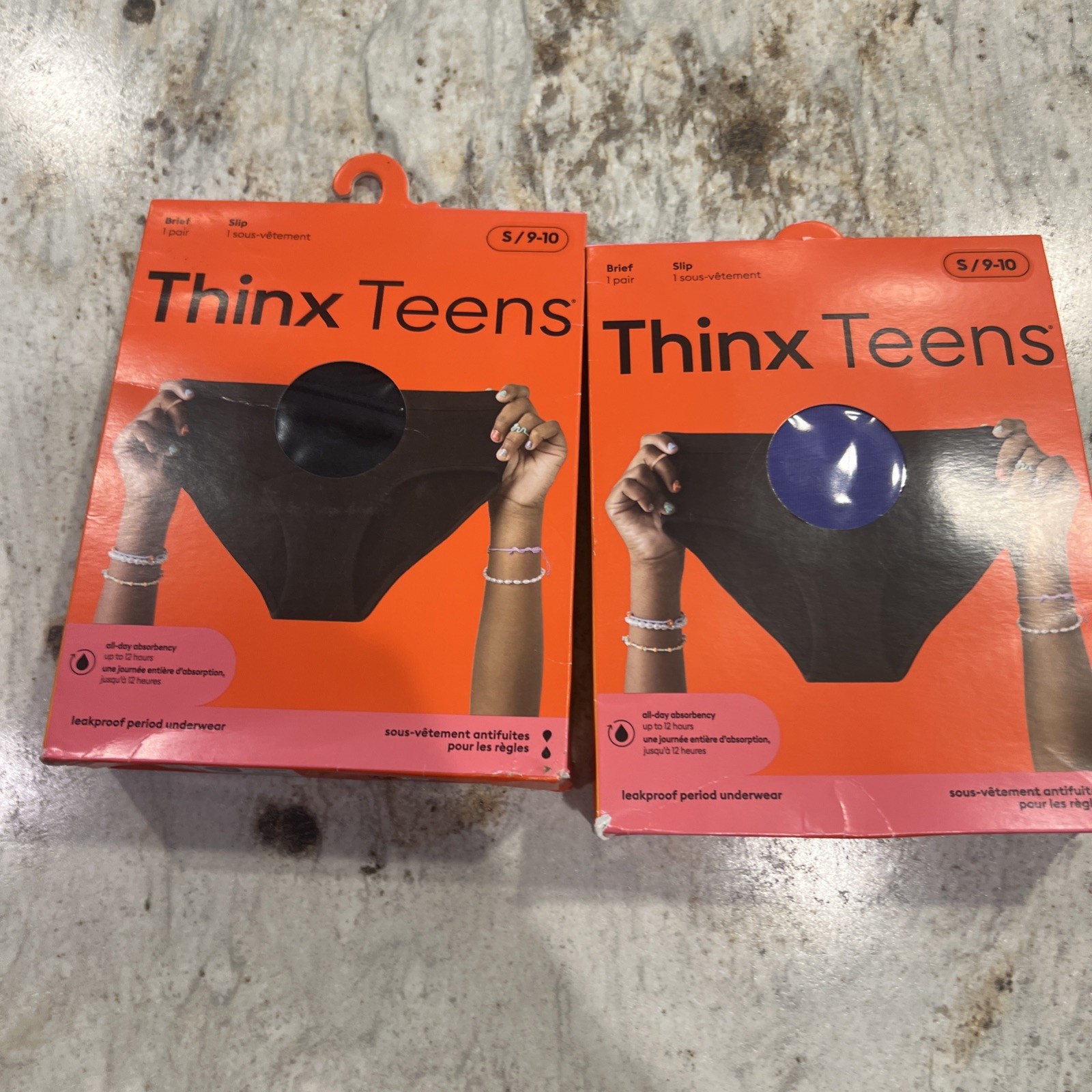 Lot Of Two Thinx Teens Cotton Bikini Leakproof Period Underwear, Size 15/16