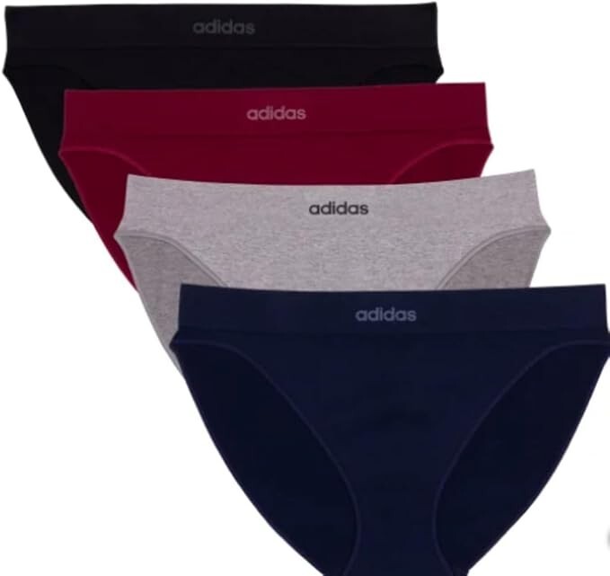 NEW Women’s Adidas 4 Pack Multicolor Seamless Bikini Underwear Size Medium