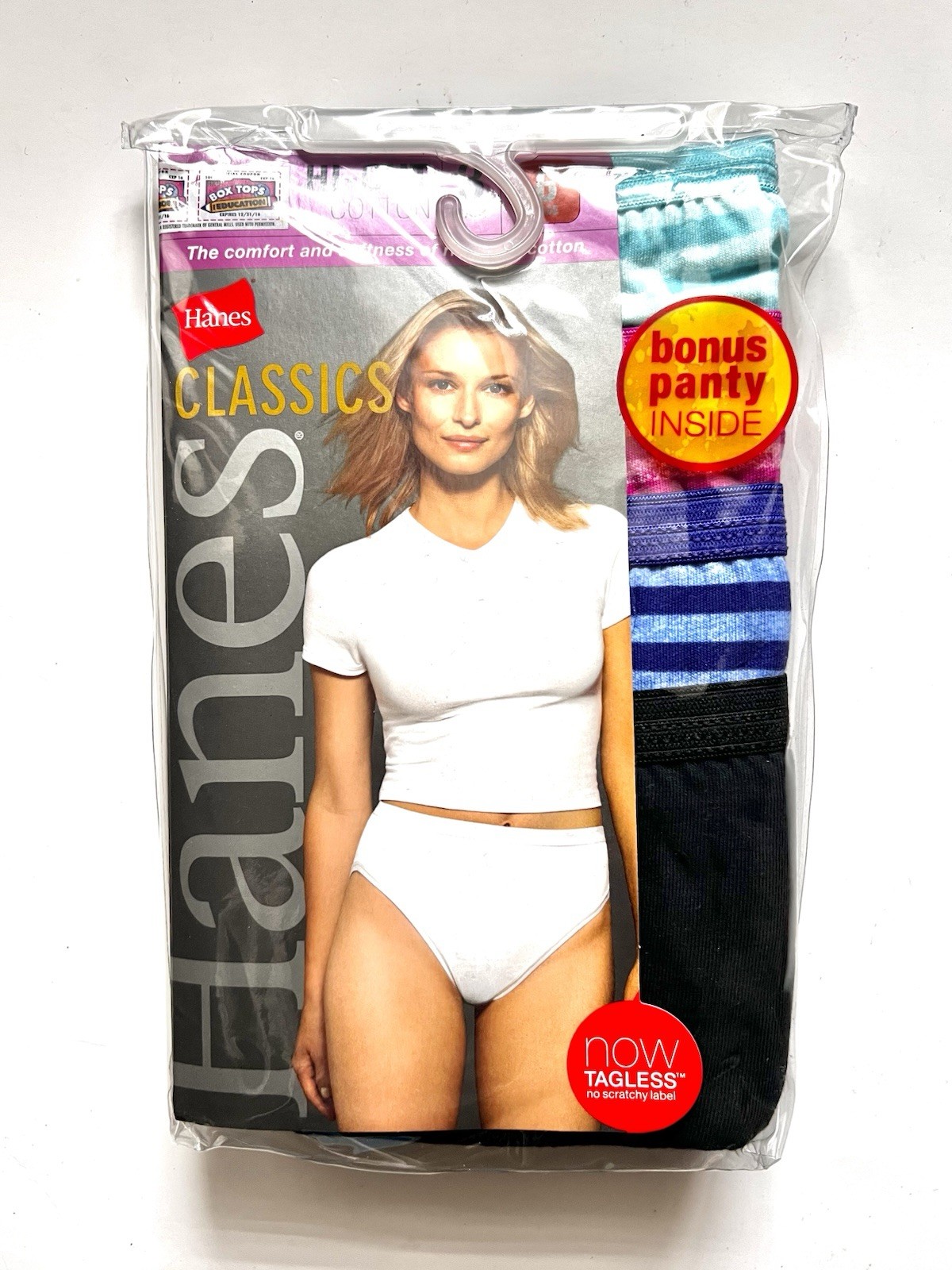 Hanes Classics Women’s Panties 4 Pair High Cut Cotton White Underwear Size 6