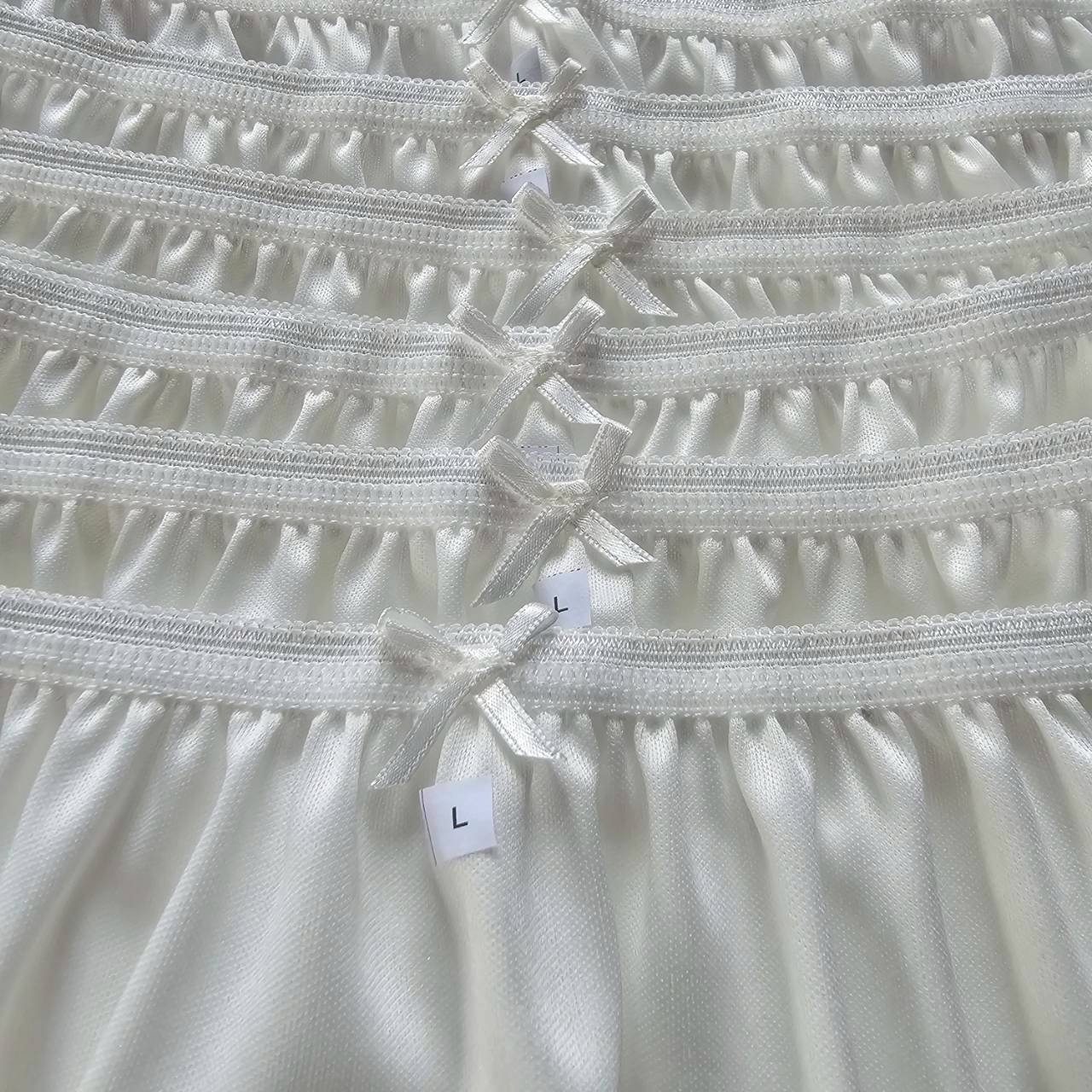 6pcs Underwear Nylon Panties Silky Soft Smooth Briefs High Waist 30″-36″ L/White