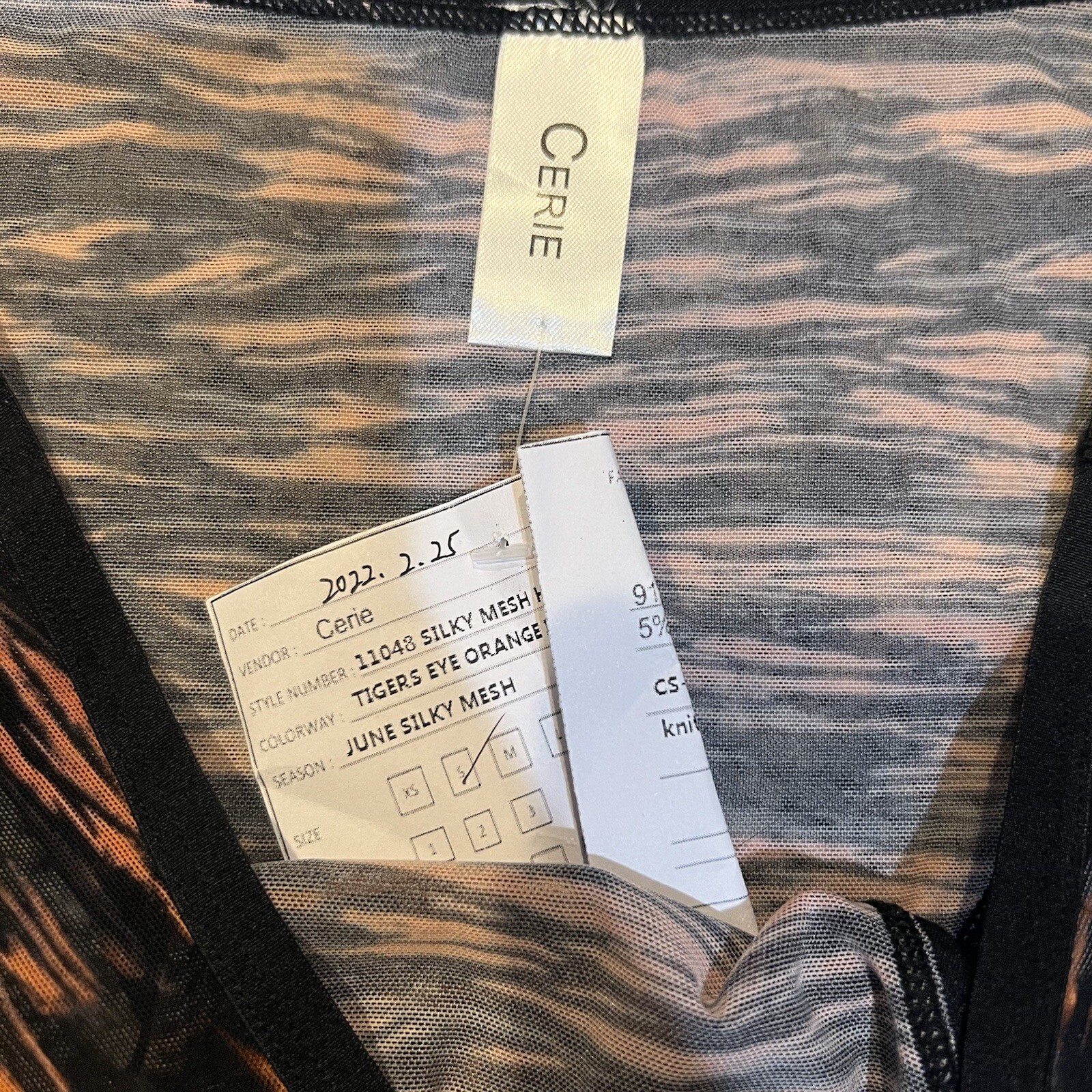 Cerie Tiger Print Panties Black Orange High Waist Size S Prototype Brand New