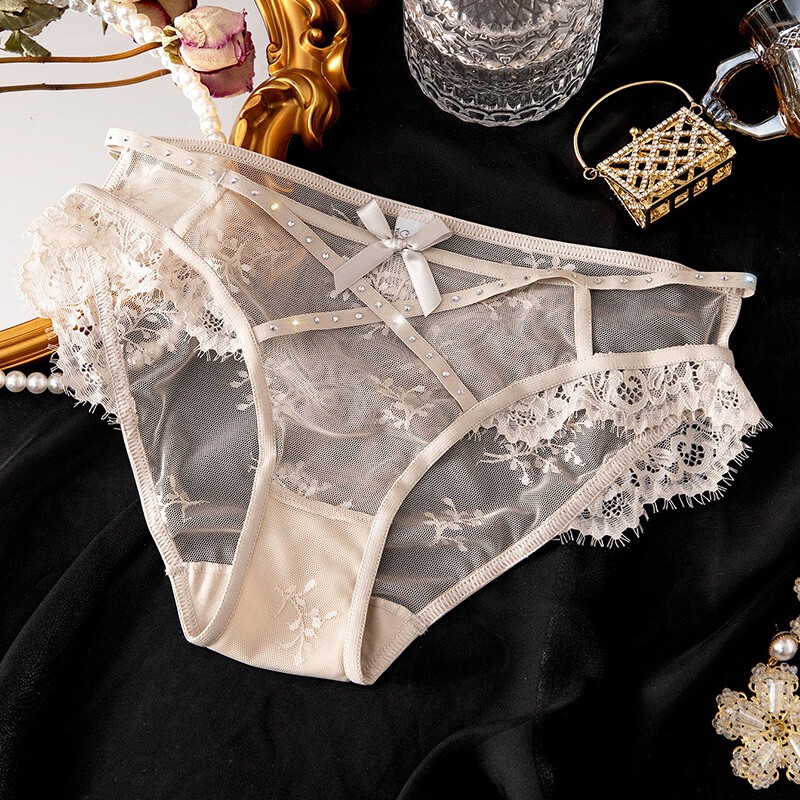 4 Pack Lot Womens Sexy Panties Briefs See Through Lace Sheer Underwear Lingeries