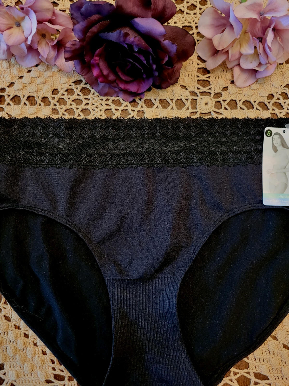 8/XL JOCKEY Microfiber SeamFree SeXy Lace Modern Fit Hipster Panty #2123 ~ Rare