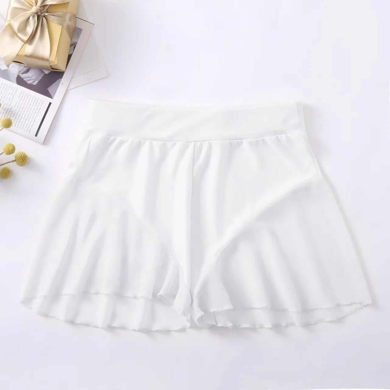 Women’s Sheer Ruffle Mini Skirt with Thong Dancewear