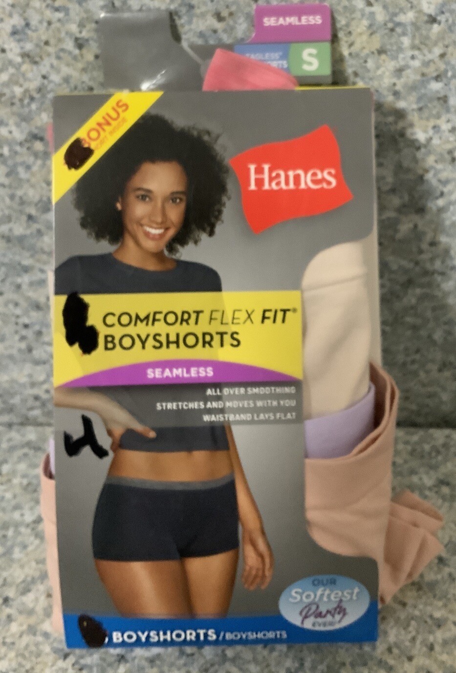 Hanes Women’s Comfort Flex Fit Seamless Boy Shorts (7Pk) Size Small