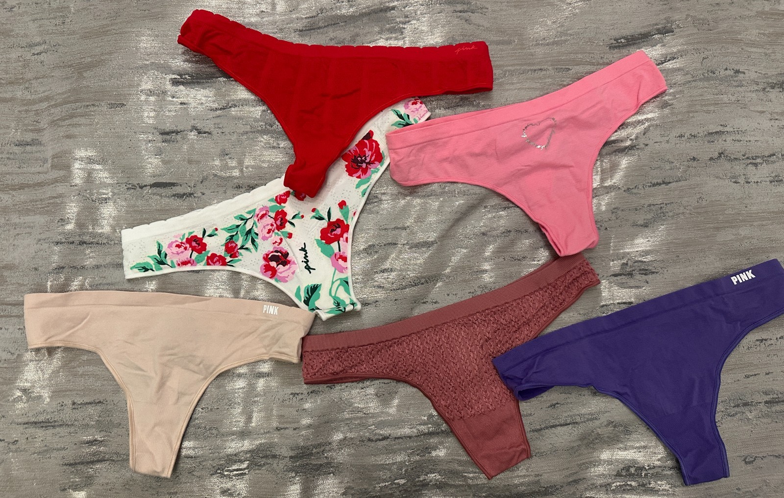 NWT 6 Pack Stretchy Victoria’s Secret Pink Thongs Small Bundle Soft & Comfy 💗