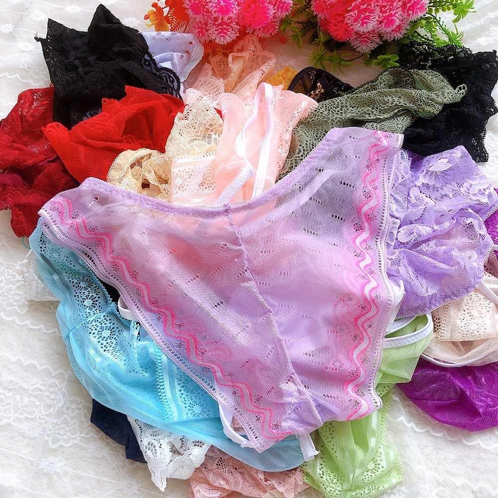 Breathable Thong Lace Underwear Sexy Style Solid Color Suitable For All Seasons