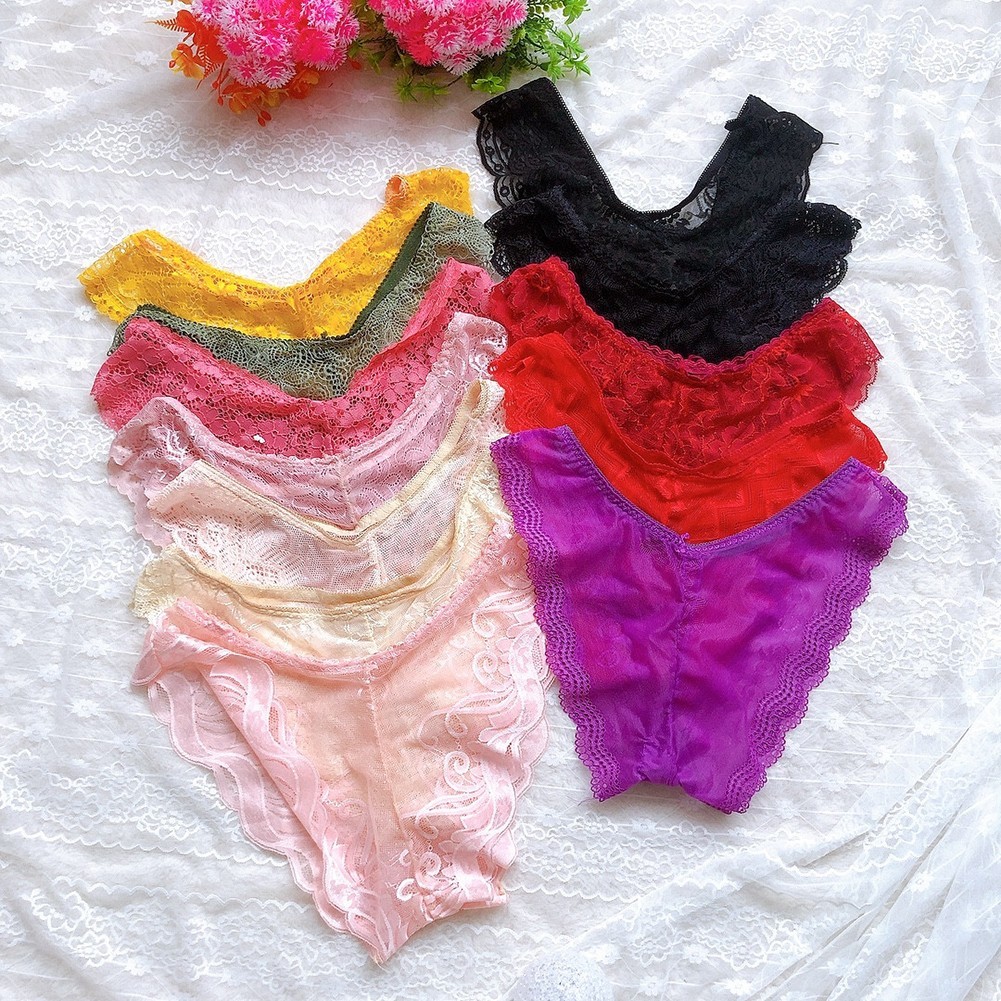 Breathable Thong Lace Underwear Sexy Style Solid Color Suitable For All Seasons