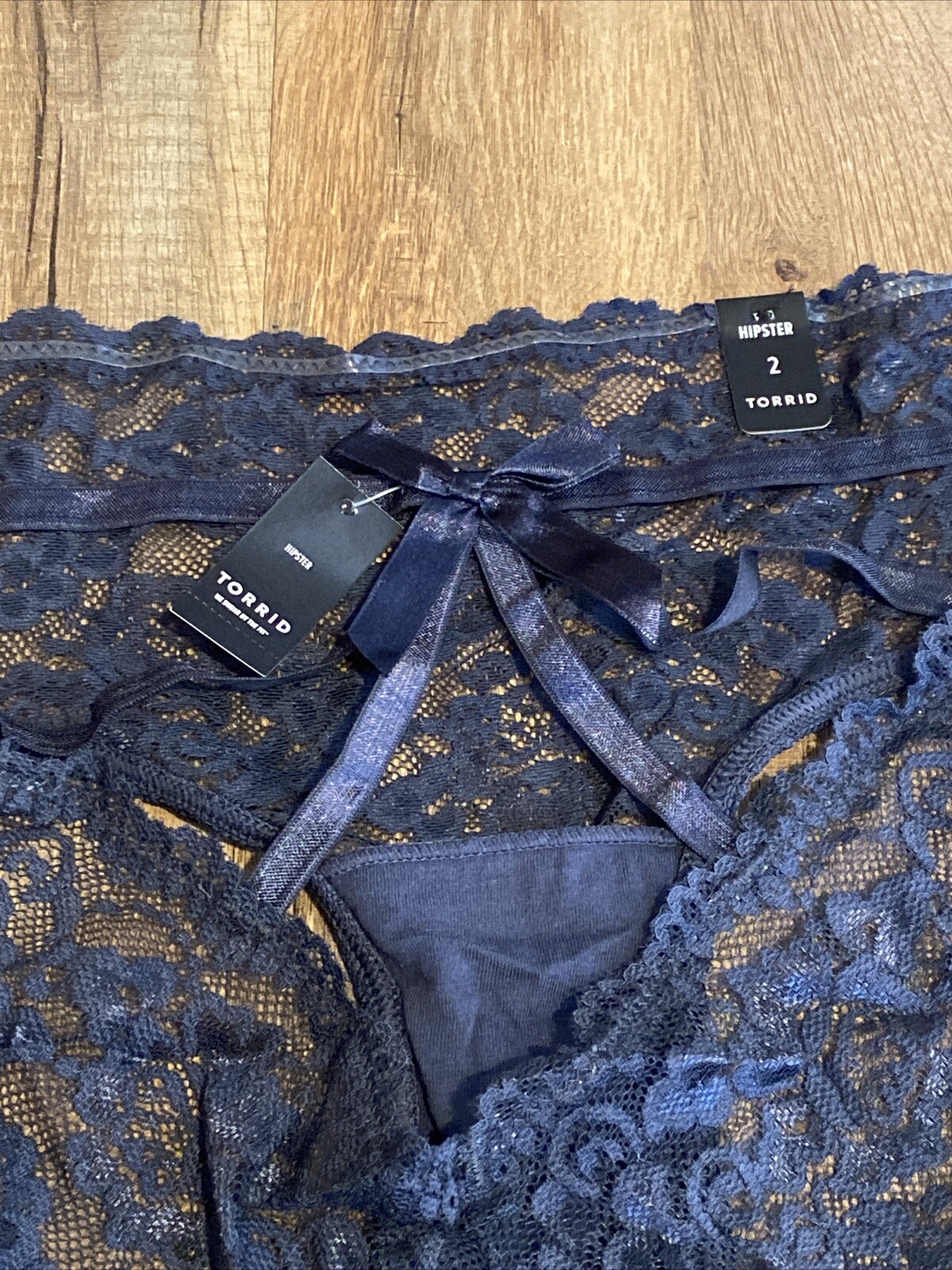 Torrid Silver/Gray Simply Lace Mid-Rise Hipster Cage Back Panty 2x plus
