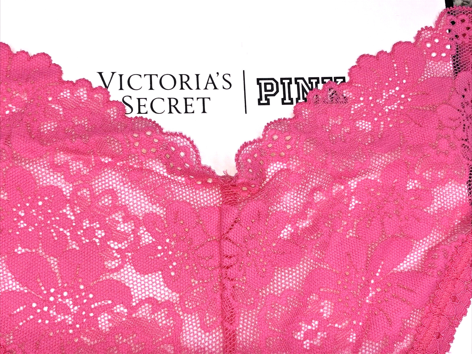 Victoria’s Secret PINK NWT Large Pink Limited Edition Bling Brazilian Panty Logo