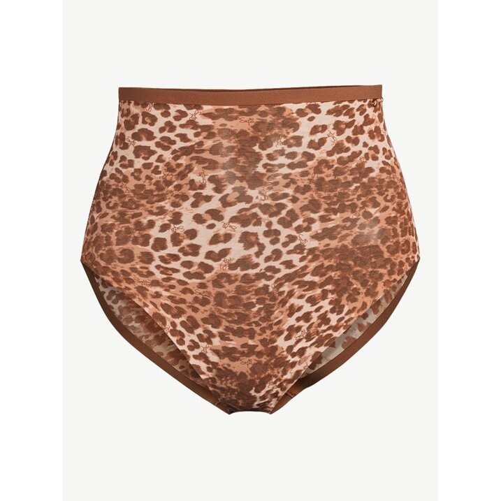 2 PK Sofia Intimates Women’s High Waist Power Mesh Shaping Brief Size S Leopard