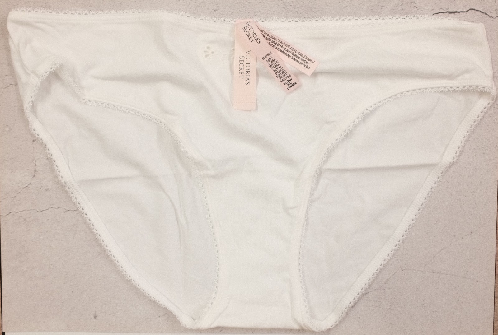 Victoria’s Secret Bikini Panty VS White New With Tags Size XL In Hand Now
