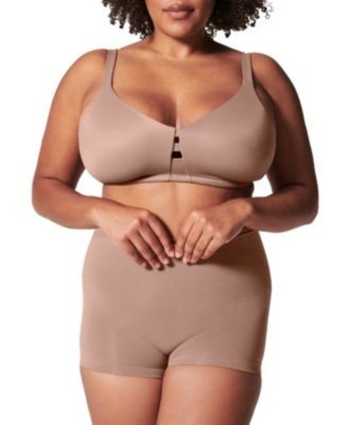 NWT SPANX 40049R EcoCare Seamless Power Sculpting Boyshort XS Cafe au Lait