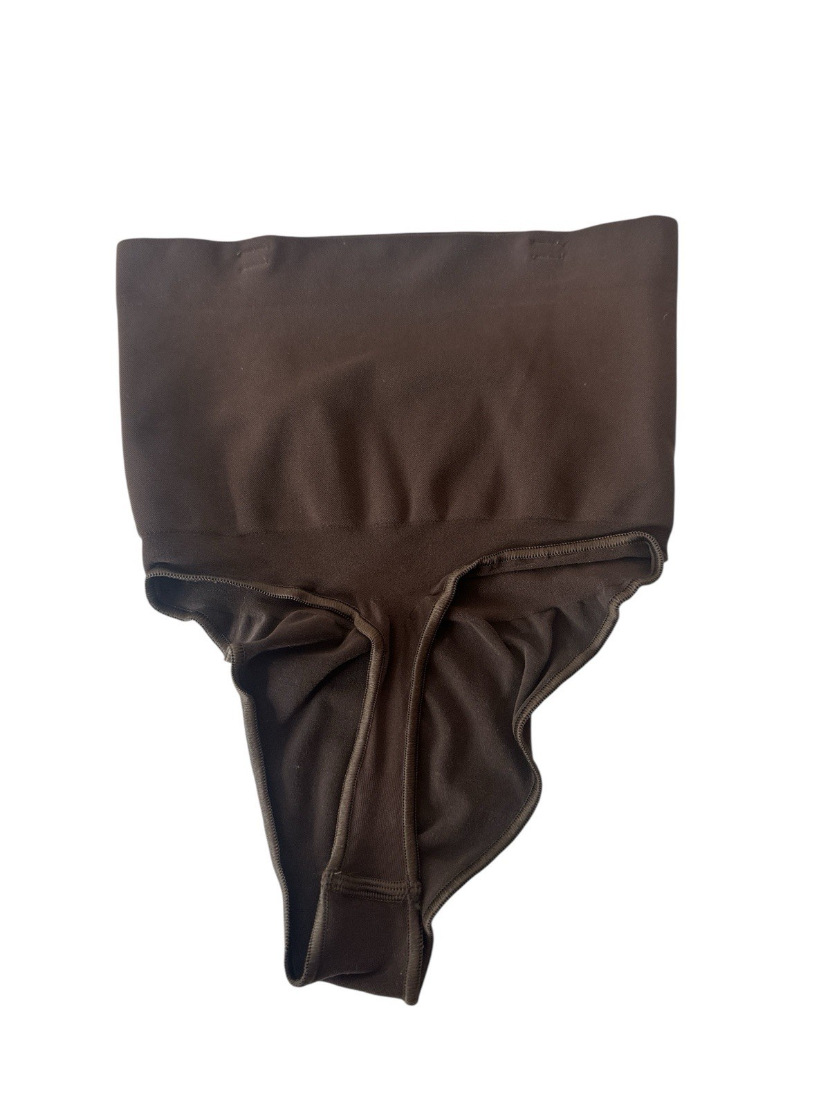 Skims Women’s Solid Seamless Sculpt Thong High Waist Medium Brown No Straps NWOT
