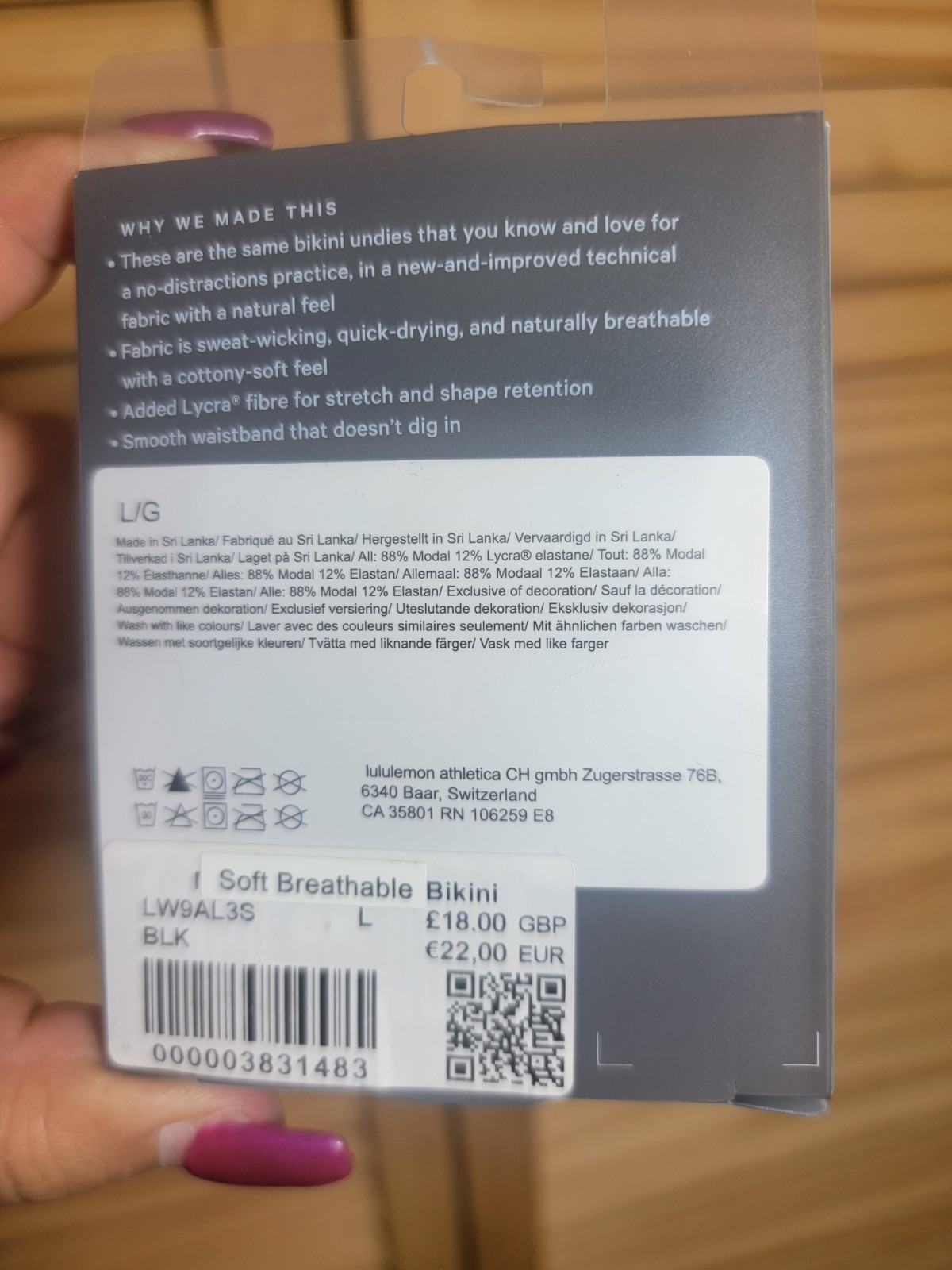 Lululemon Nwt Soft Breathable Bikini In Black