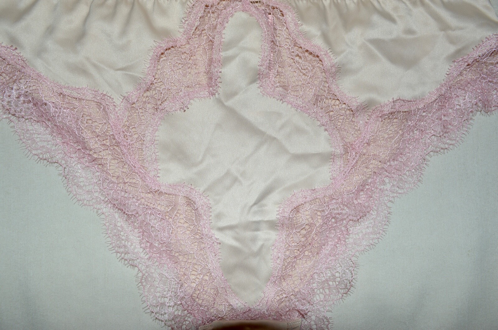 Victoria’s Secret Dream Angles Brazillian /Slip Panty Cream Pink Size Med NWT
