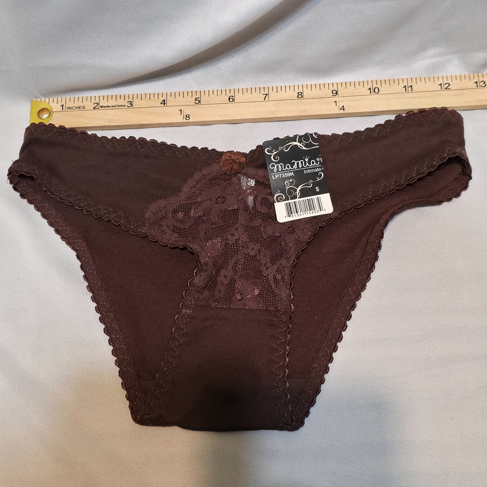 Ma Mia Intimate Brown Semi Sheer Bikini Panties Underwear Size Small NWT