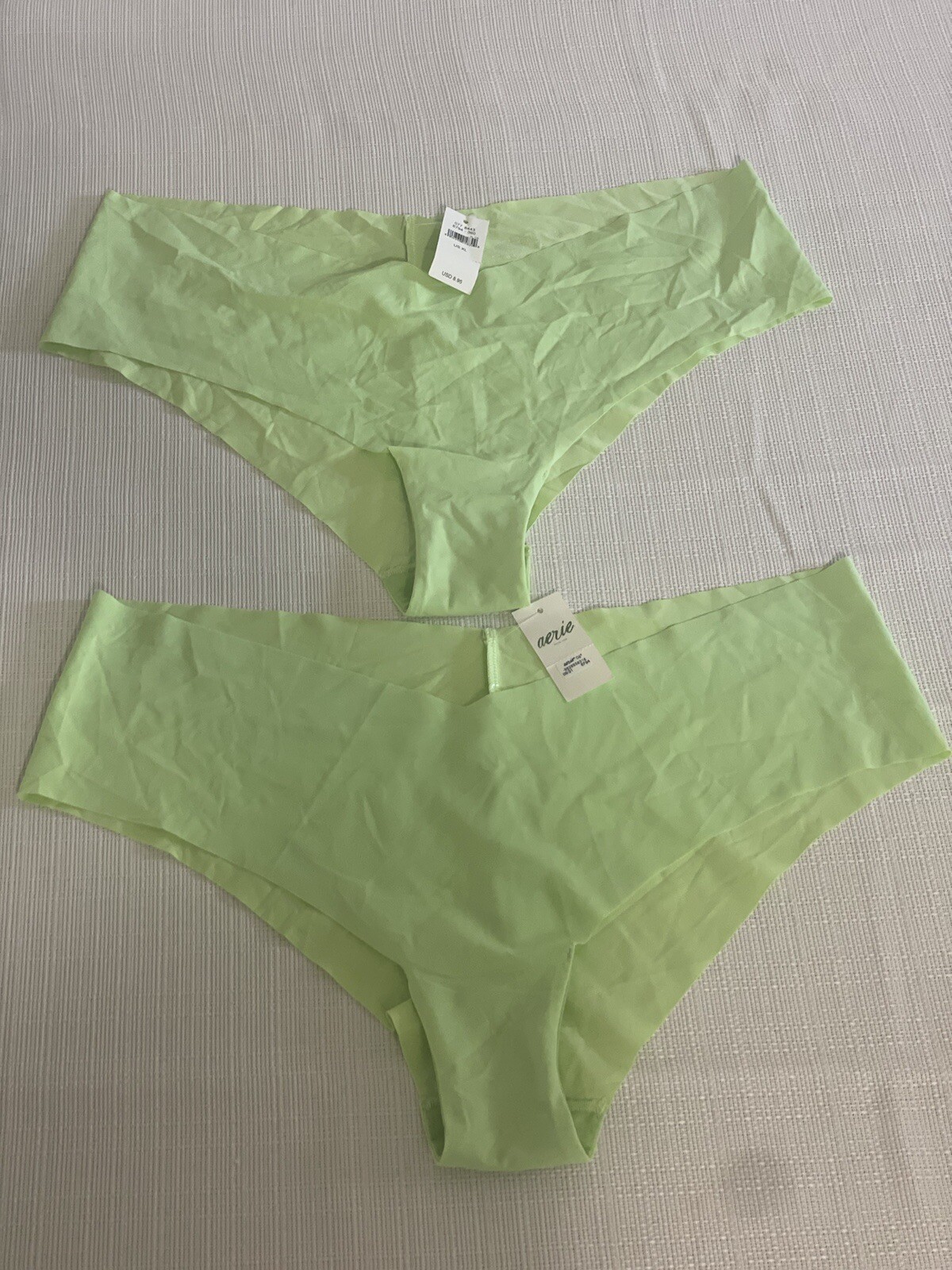 Set Of 2 AERIE Cheeky Pantie/Underwear Size XS Neon Green