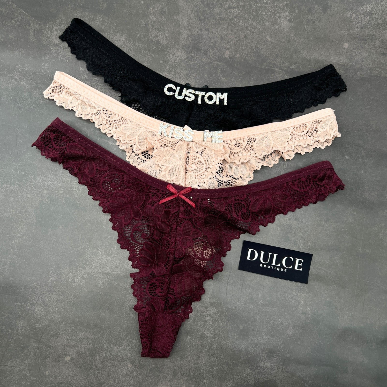 Custom Name Thong Sexy Panties With Crystal Letter Lingerie Custom Underwear