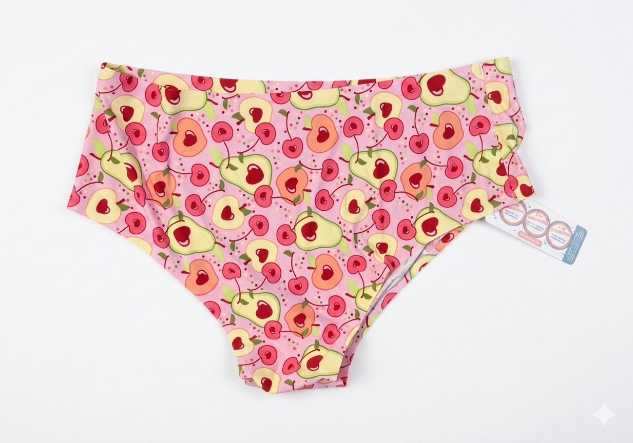 Cheek Boss Fruit Print Hipster Underwear XL Avocado Cherry Peach NWT