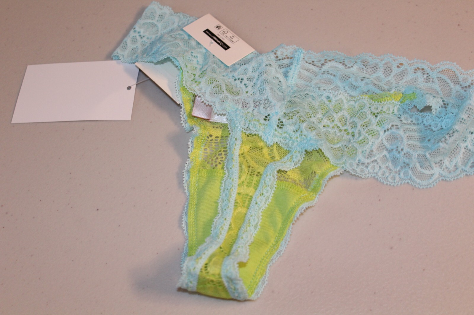 Boundaries Stretch Lace Thong Panties Blue and Green small 3-5 NWT 1000000718