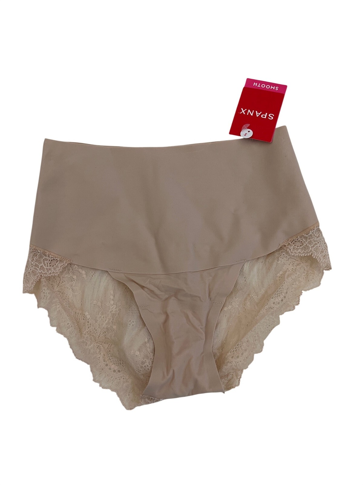 Spanx High-Rise Beige Shaping Panties With Lace Trim