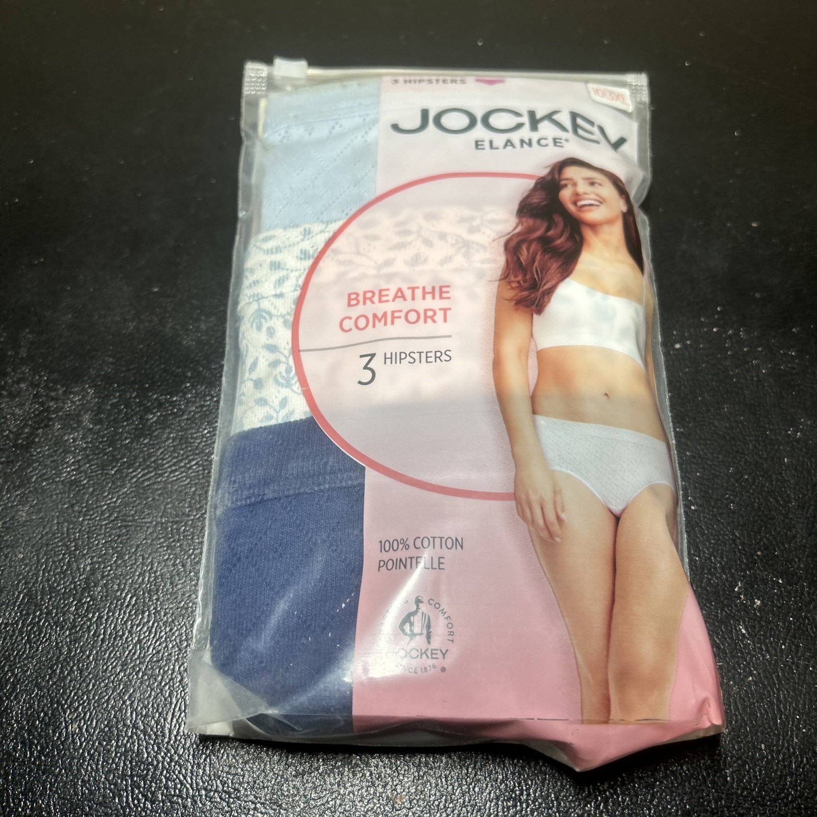 Jockey Elance Breathe Comfort Hipsters, Size 10/3XL, New Pkg Of 3