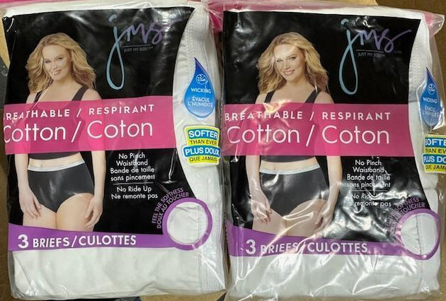 6 pack JUST MY SIZE Hanes Cotton BRIEF Underwear White Sz – 9 /2xl or 10 /3xl