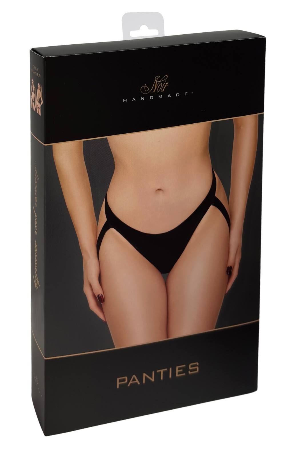 Noir Handmade F393 Troublemaker Black Wetlook Strappy Panties Lingerie Briefs