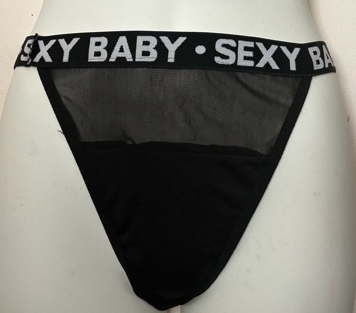 Sexy Baby Lingerie Black Bikini Panty Semi-Sheer ONE SIZE ( Small – Large )