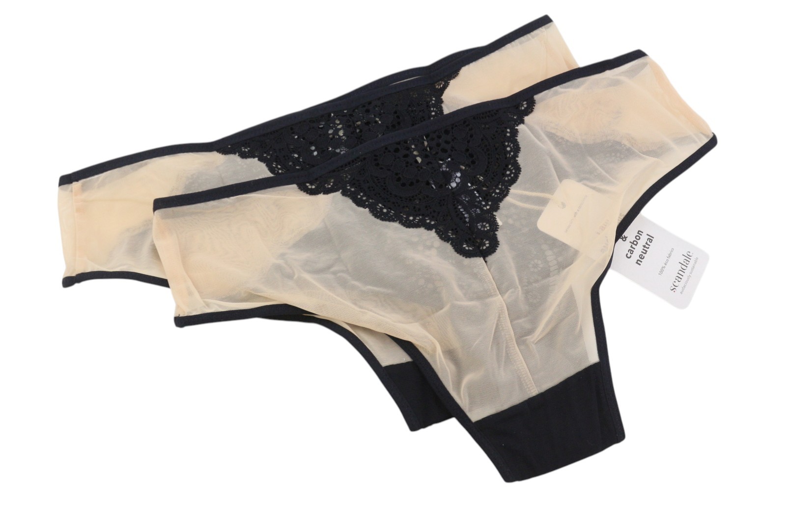 SCANDALE Le Shorty Sublime-Nude A14 Women’s Panties M Lace Tulle 3-Pack