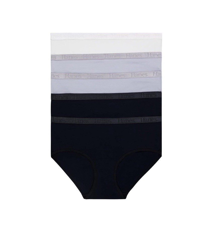 Hanes Ultimate Originals 5pc HIPSTER Panties cool viscose Stretch Soft L❗️No Tag