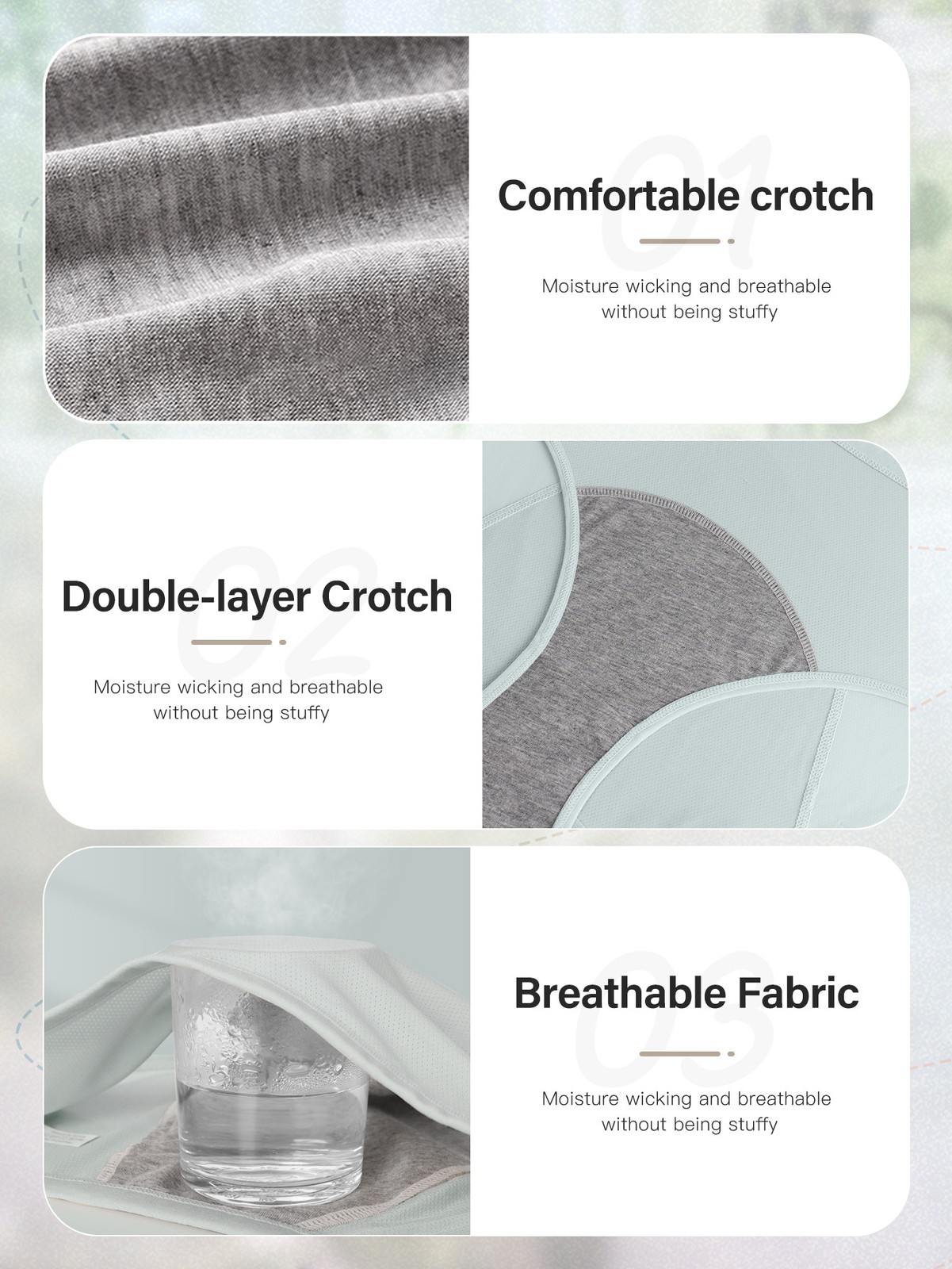 4Pack Waterproof Lady Pant Knickers Breathable Reusable Period Panties Underwear