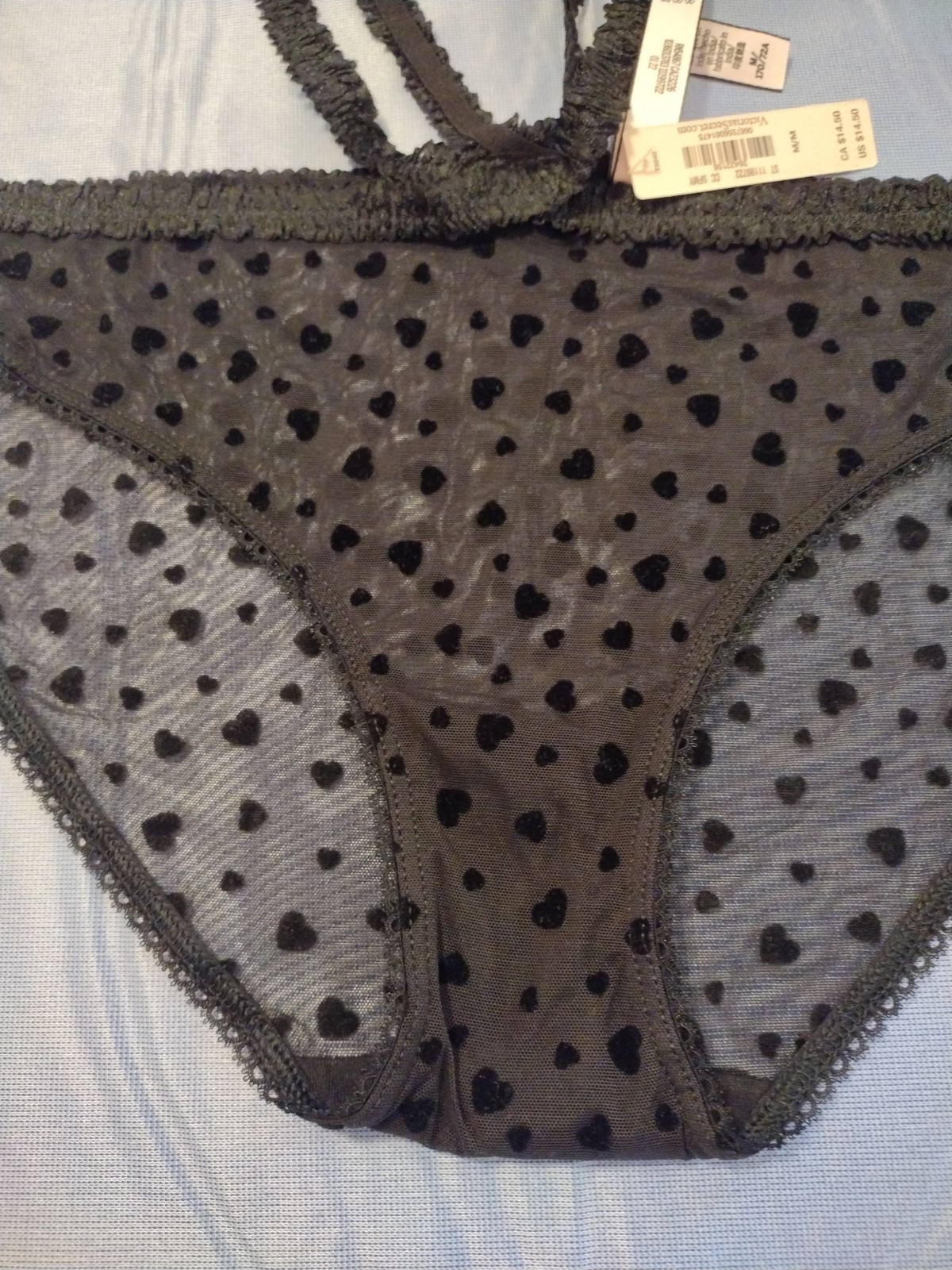 Victoria’s Secret Stretch Sheer Heartbreaker Bikini Panty Black Size M 170/72A