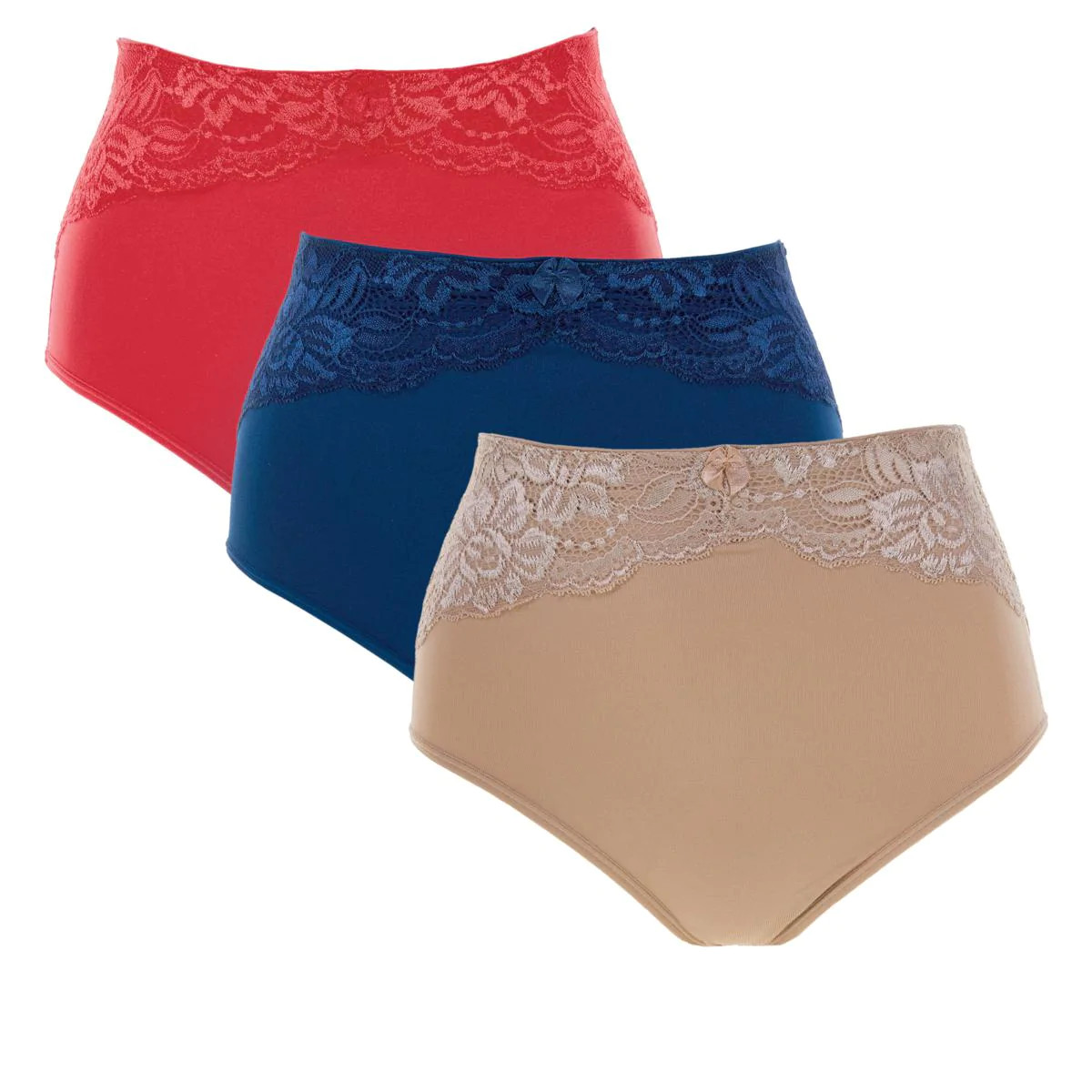 Rhonda Shear “Ahh” Seamless Brief 3-pack with Lace Overlay 586848-J