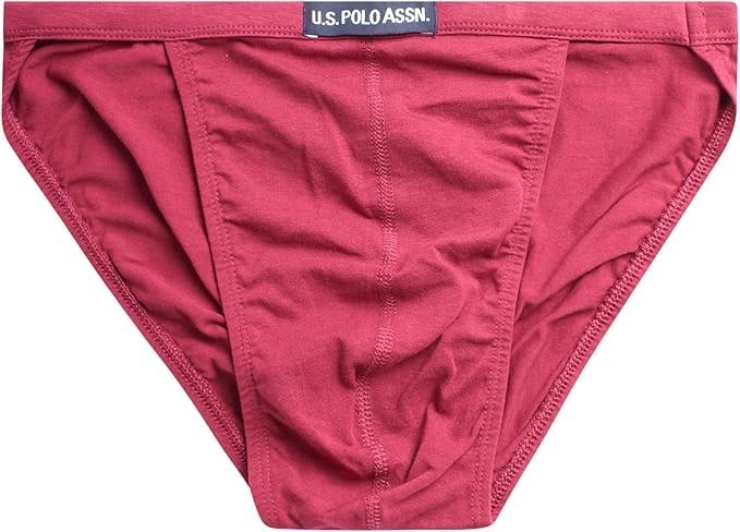 U.S. Polo Assn. Mens Bikini Small, Red/Blue/Heather Grey/Magenta- String