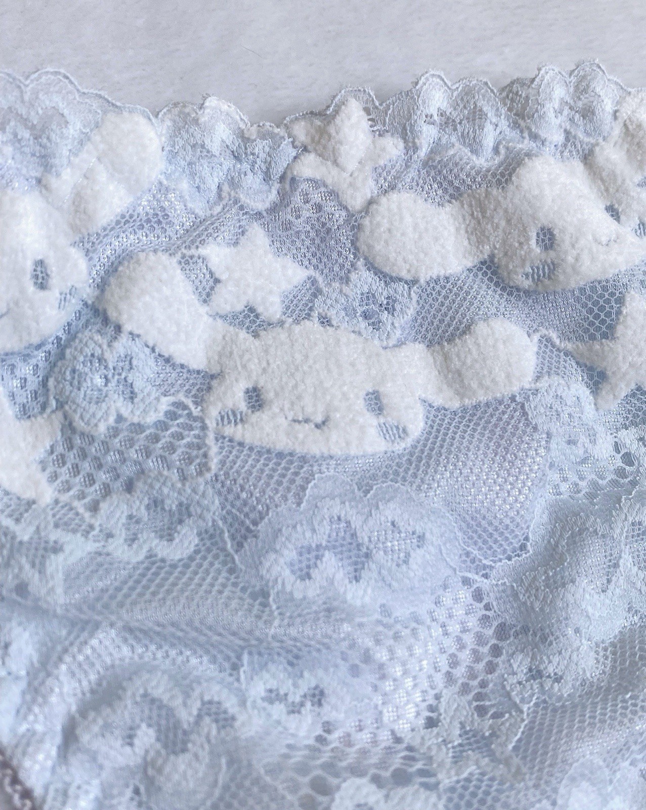 US-S, M Japanese Sanrio Cinnamoroll Embroidery Cute Ruffle Lace Thong