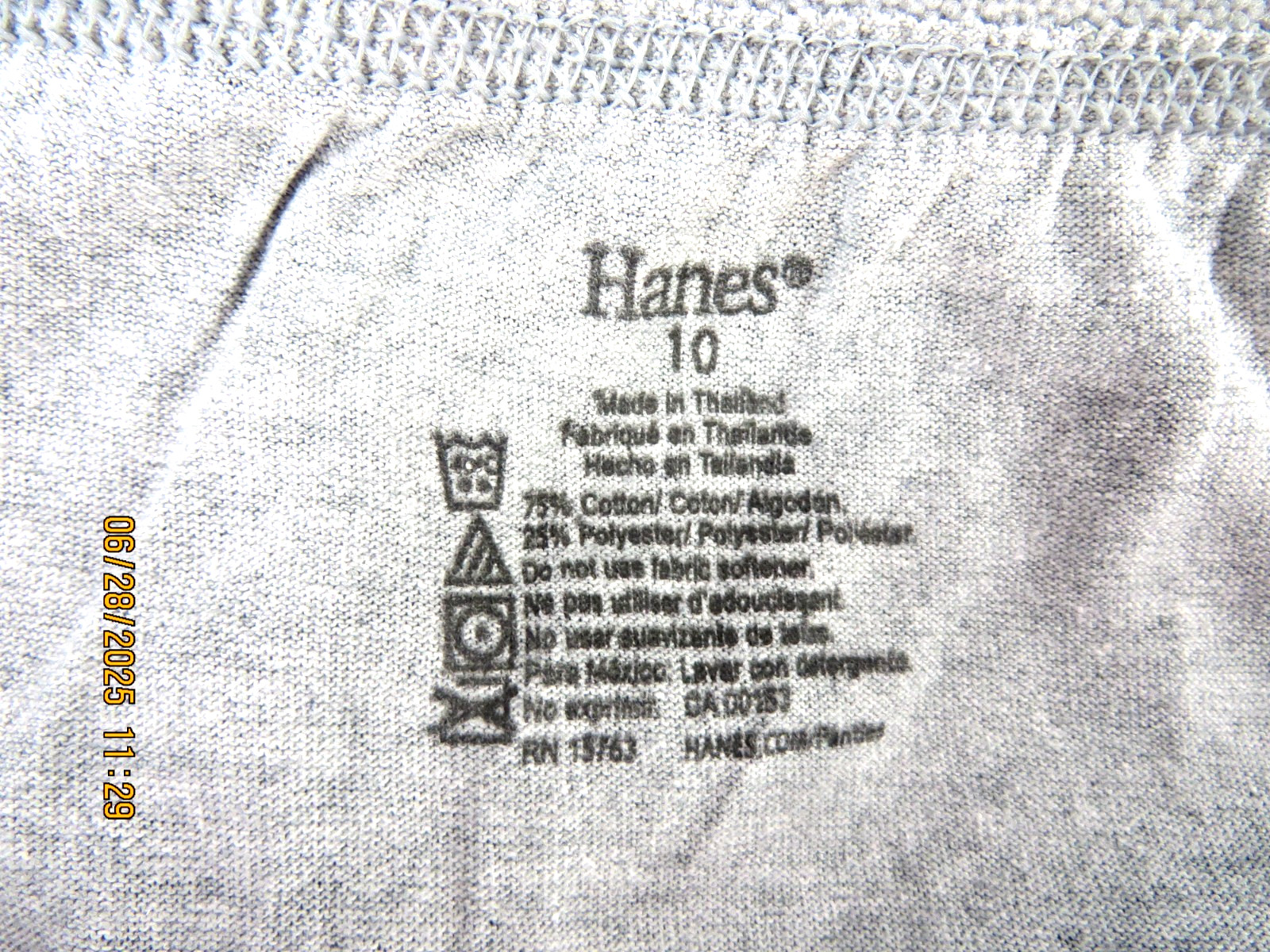 HANES SZ 10 NWOT 100% Cotton Set of 5 PCS Thin Lightweight Panties Underwear