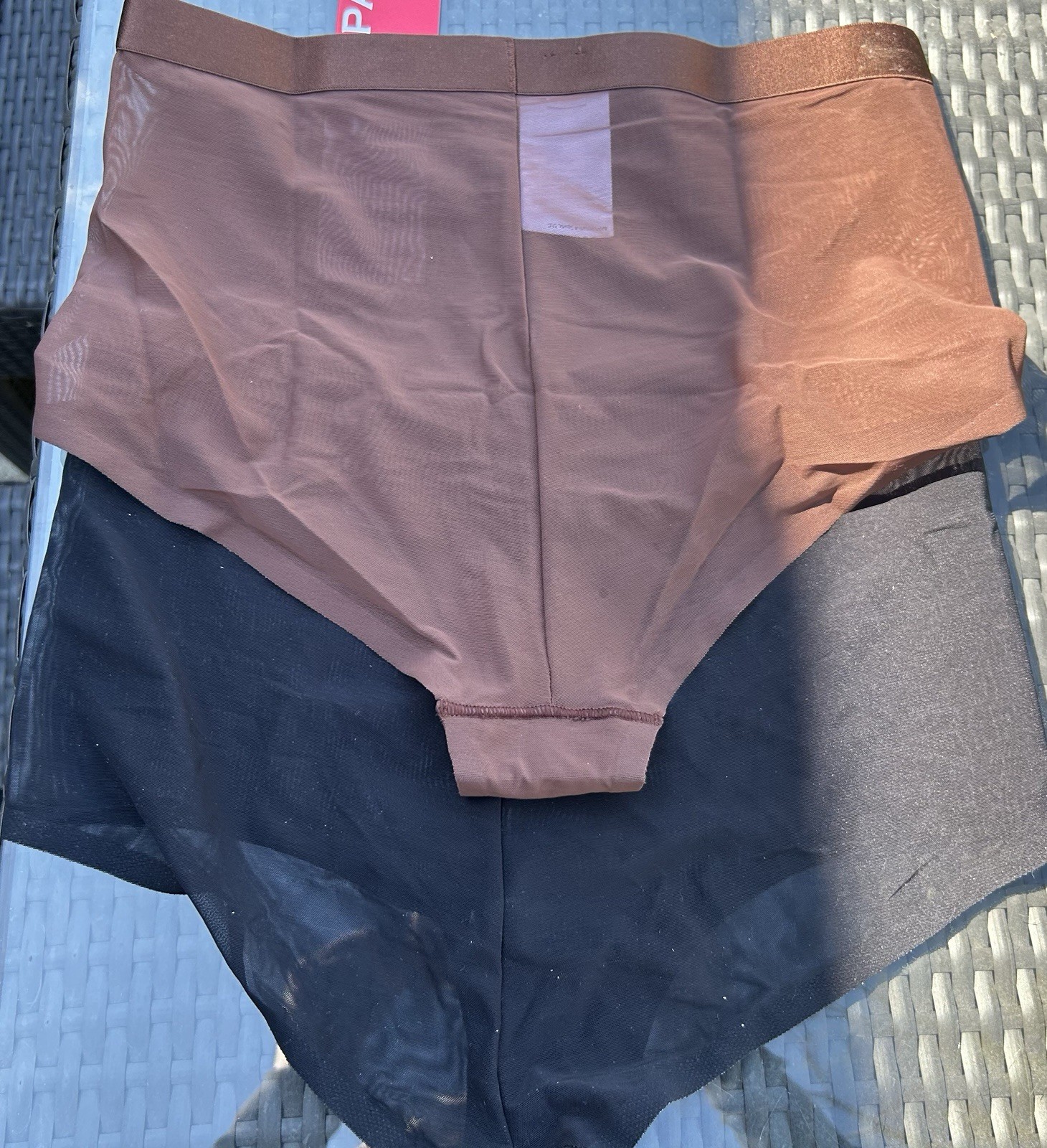 Spanx Supersmooth Sheersense Cheeky Hipster Black Brown Sz S NWOT