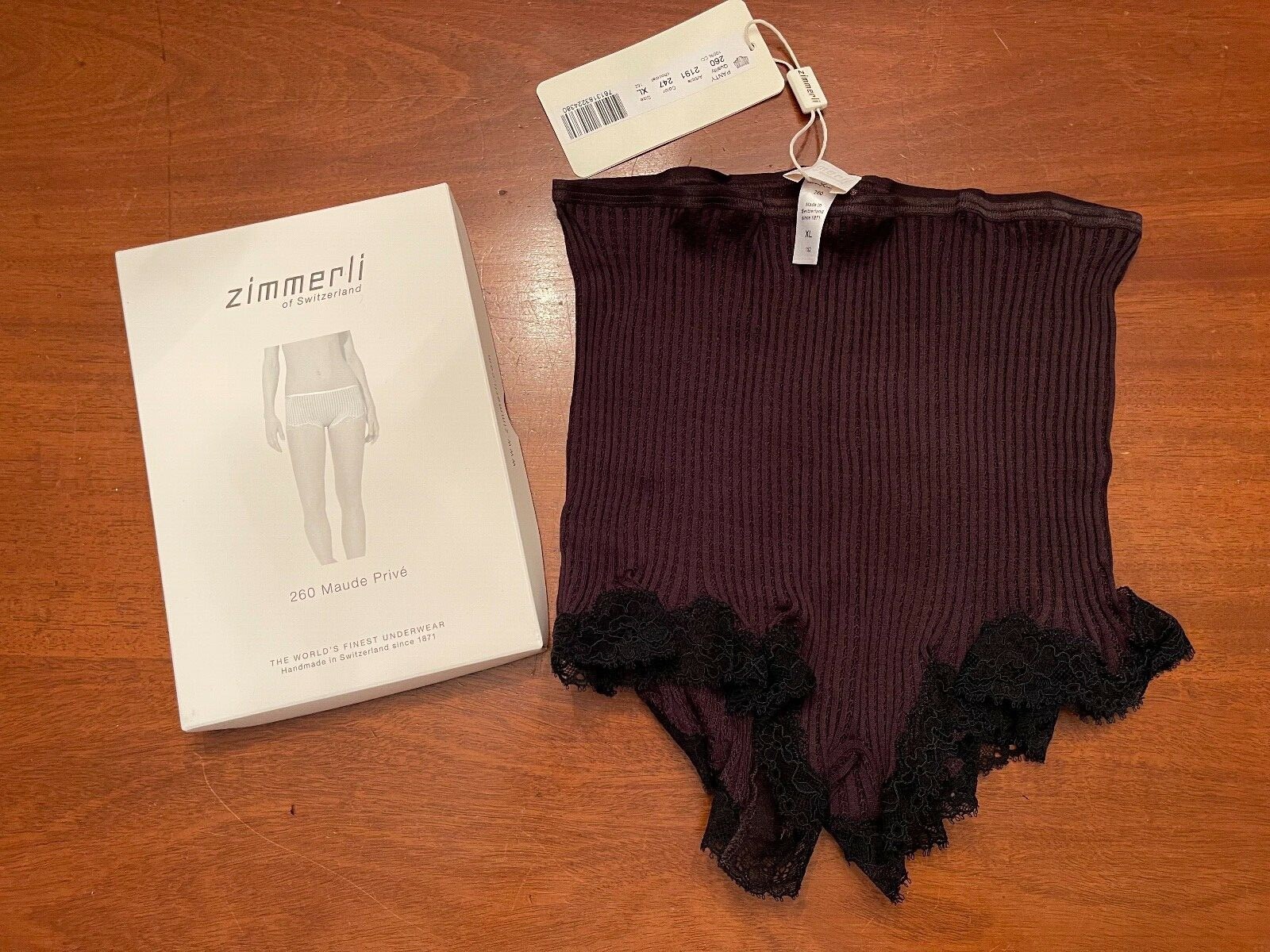 ZIMMERLI Switzerland 260 MAUDE PRIVE wool silk LACE hipster brief underwear XL