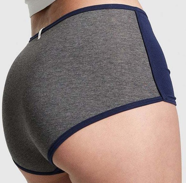 XL Navy Purple Heather Charcoal Grey Cotton Victorias Secret PINK Boyshort Panty