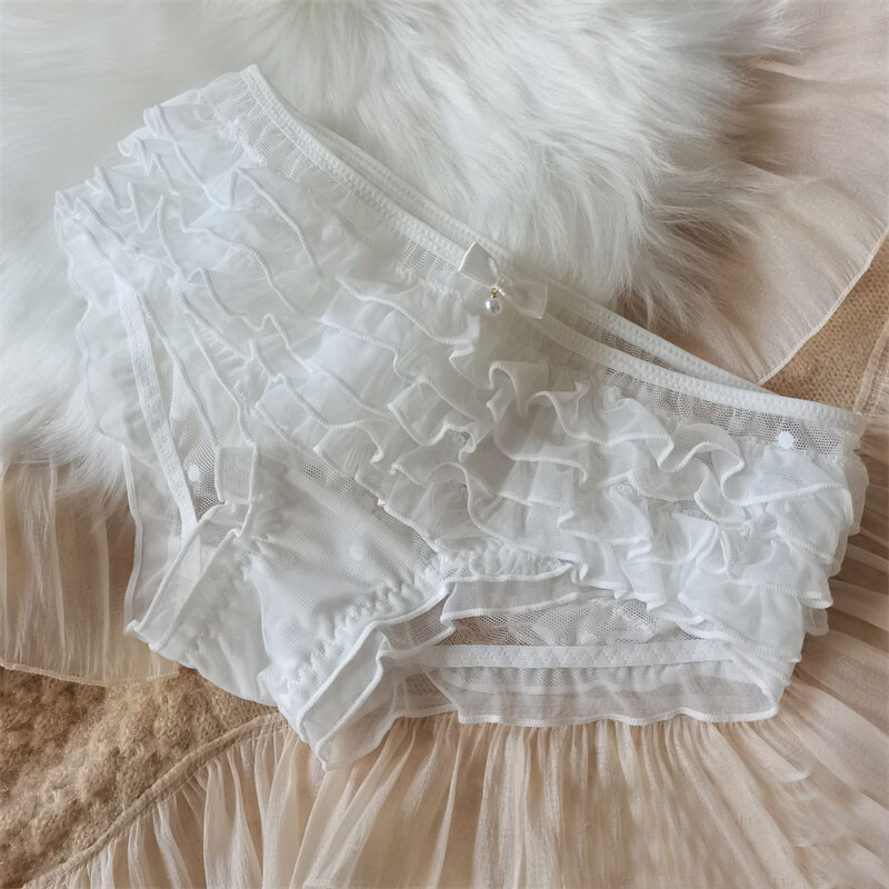 Sexy Lolita Girls Bow Mesh Briefs Breathable Underpant Underwear Panties
