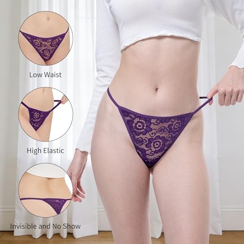 Lace G-String Thongs for Women Seamless Sexy Cotton X-Small F47-1803-10pcs