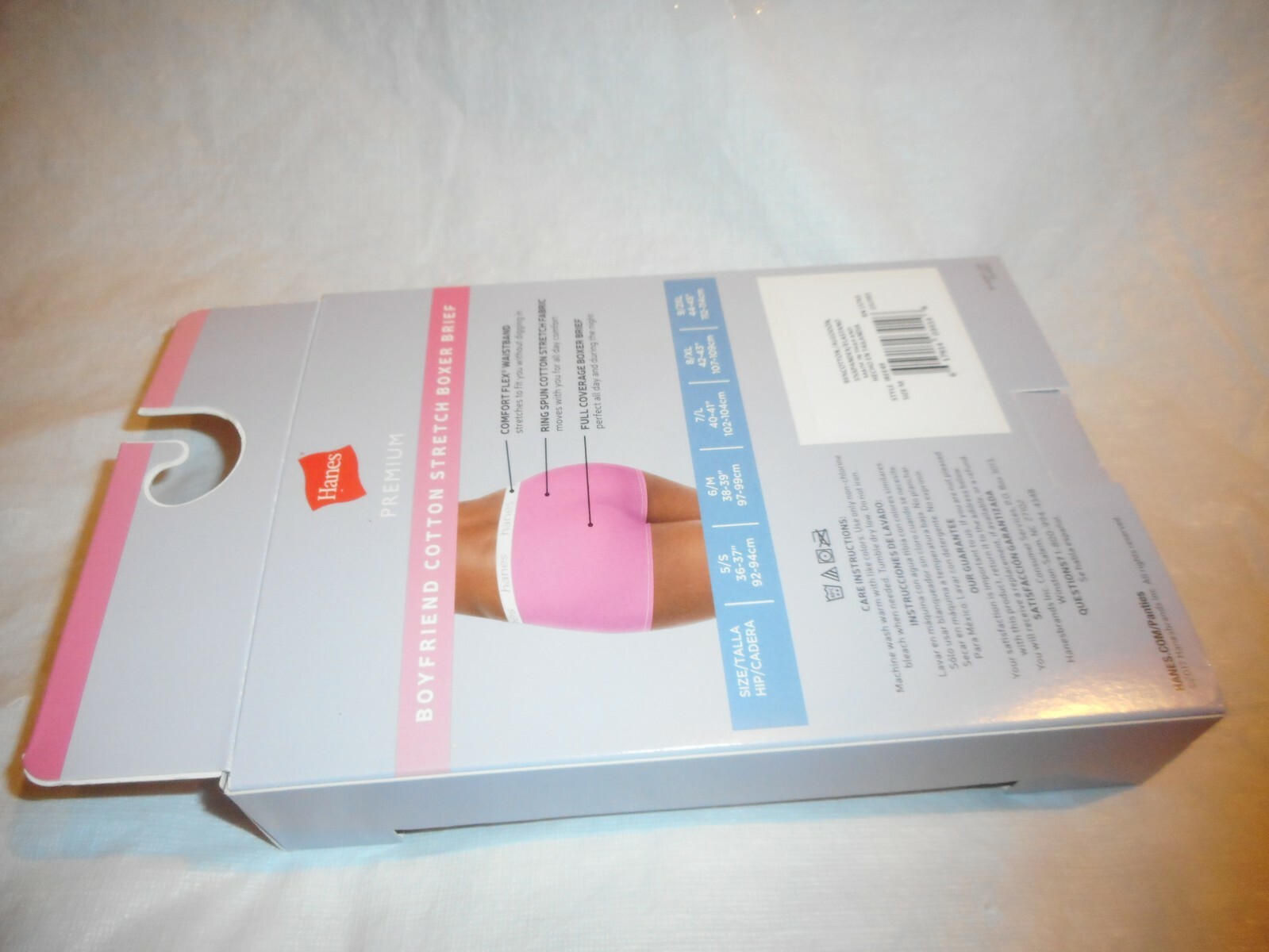 N/W/B 3 PK Hanes Women Orange/White/Gray Premiun Boxer Panty SIZE 6M